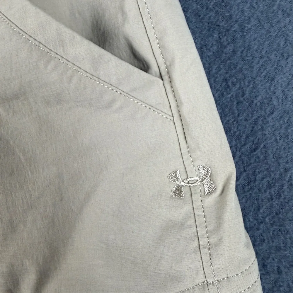 Under Armour Fish Hunter Cargo Shorts Men's 28 Beige Heatgear Hiking Wicking